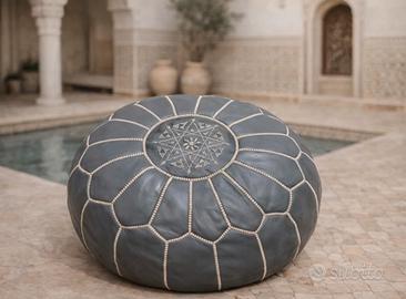 Pouf in pelle marocchino