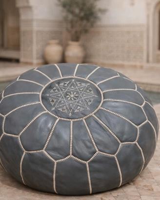 Pouf in pelle marocchino