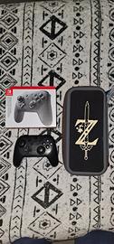 nintendo pro controller originale + custodia zelda