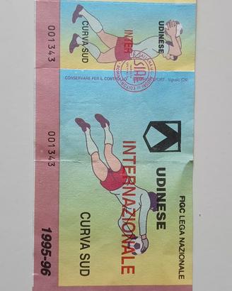 Biglietto Udinese - Inter 1995-96 integro