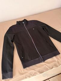 Felpa nera con zip Le Coq Sportif