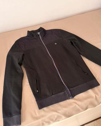 Felpa nera con zip Le Coq Sportif