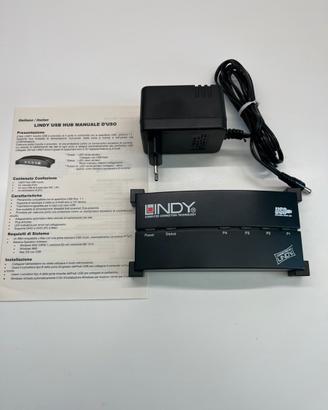 Lindy USB HUB 4 porte con alimentatore