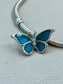 Charm Farfalla in argento per bracciali Pandora