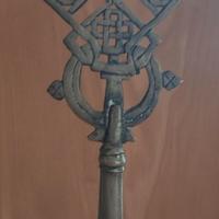 Croce Copta da processione in argento e ottone