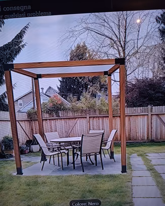 Kit  acciaio verniciato x pergola in legno