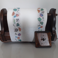 Porta rotoli a parete in legno - presina