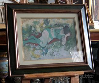 Dipinto olio su tela"Donna distesa"di Savino Labò