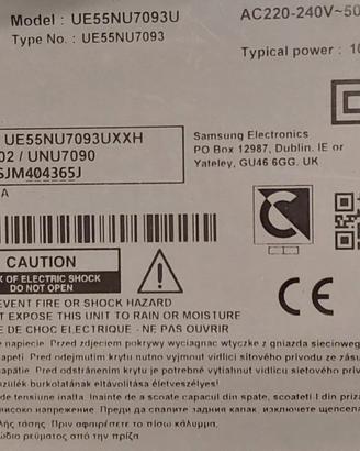 Pezzi di ricambio per TV SAMSUNG 55 " UE55NU7093U