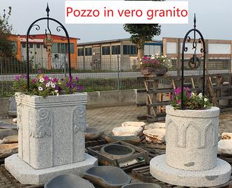 Pozzo da giardino in vera pietra granito