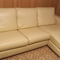 Divano in vera pelle con chaise longue