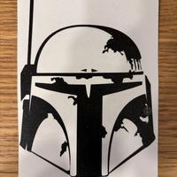 🔥 Adesivo Boba Fett Mandalorian Sticker Nero ✅