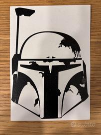 🔥 Adesivo Boba Fett Mandalorian Sticker Nero ✅