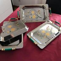 Set vassoi vintage Art Déco con specchio