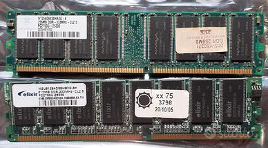 Moduli RAM DDR-333MHz PC2700 512+256 MB
