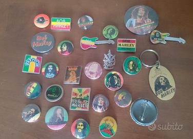 collezione di pins, introvabili di bob marley.