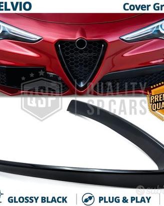 Cover Griglia V per Alfa Romeo Stelvio Nero Lucido