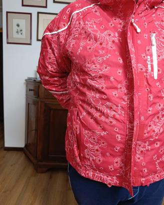 Giacca a vento rosa donna con disegni floreali