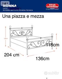 Gioro letto in ferro nero  grafite