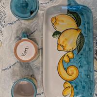 Set Vietri 2 Tazze + Zuccheriera + Vassoio Amalfi