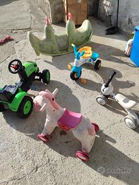 trattore dondolo cavalluccio bici triciclo