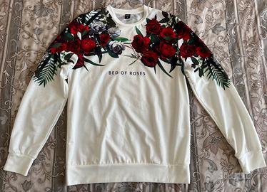 Felpa uomo Shein taglia S bianca decorata