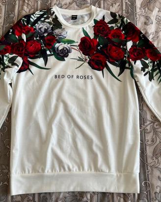 Felpa uomo Shein taglia S bianca decorata