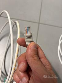 Cavo ethernet bianco rj45 cat 6 2 metri