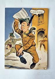 Cartolina satirica alpini vintage anni '70