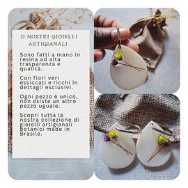 Orecchini artigianale con elementi botanici