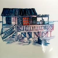 Vassoio con decorazione marina