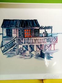 Vassoio con decorazione marina