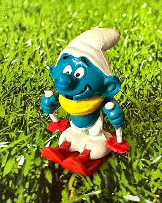 Puffo Sciatore Schleich vintage 1979 Smurfs