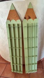 Bacheche legno a forma di matita - arredo creativo
