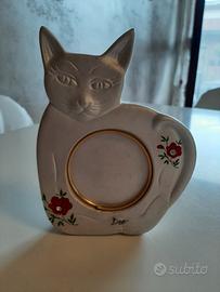 Cornice porta foto ceramica a forma di gatto