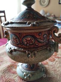 Vaso Gialletti V.G. Deruta decorato a mano vintage