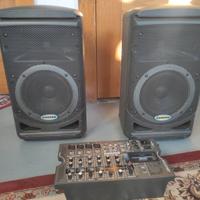 Casse acustiche Attive + mixer Samson 300W