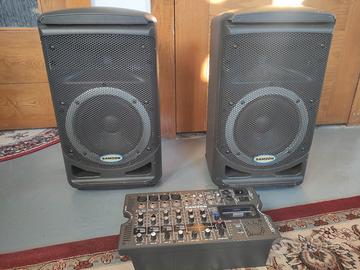 Casse acustiche Attive + mixer Samson 300W