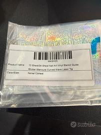 12 fogli/24 fogli di stencil in vinile per nail