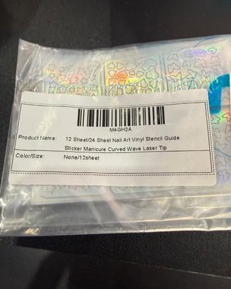 12 fogli/24 fogli di stencil in vinile per nail