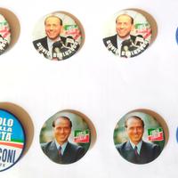 Spille pin bandiere gadget Forza Italia Berlusconi