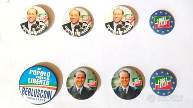 Spille pin bandiere gadget Forza Italia Berlusconi