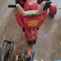 biciclette, triciclo, macchinine a motore 