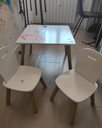 Tavolo bambini con 2 sedie Kesper (legno/bianco)

