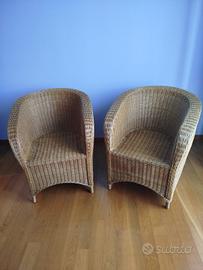 poltroncine in vimini 