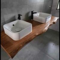top per  lavabo in legno massello 