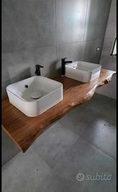 top per  lavabo in legno massello 