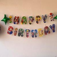 Striscione Super Mario “buon compleanno”