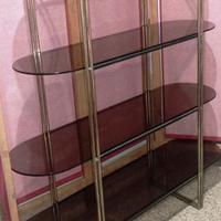 Libreria vintage metallo e cristallo