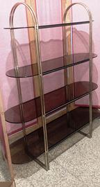 Libreria vintage metallo e cristallo